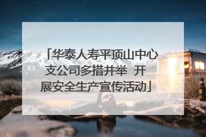华泰人寿平顶山中心支公司多措并举  开展安全生产宣传活动