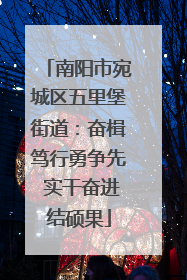 南阳市宛城区五里堡街道：奋楫笃行勇争先 实干奋进结硕果