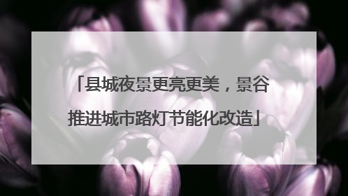 县城夜景更亮更美，景谷推进城市路灯节能化改造