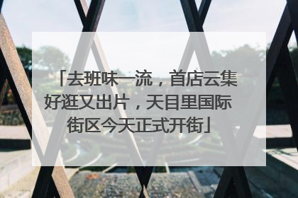 去班味一流，首店云集好逛又出片，天目里国际街区今天正式开街