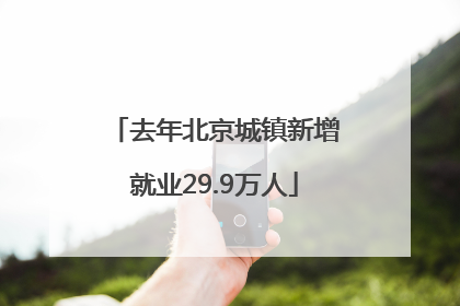 去年北京城镇新增就业29.9万人