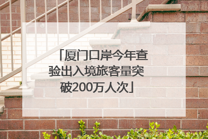 厦门口岸今年查验出入境旅客量突破200万人次