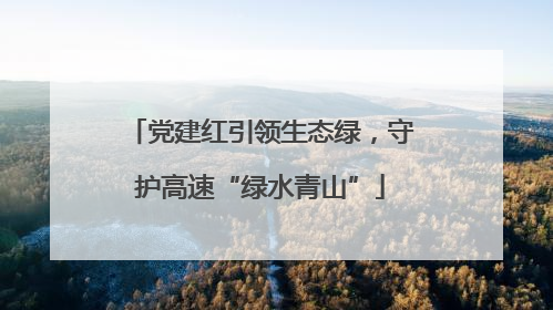 党建红引领生态绿，守护高速“绿水青山”