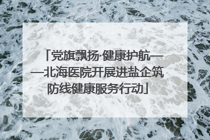 党旗飘扬·健康护航——北海医院开展进盐企筑防线健康服务行动