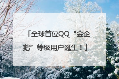 全球首位QQ“金企鹅”等级用户诞生！