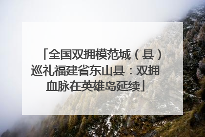 全国双拥模范城（县）巡礼福建省东山县：双拥血脉在英雄岛延续