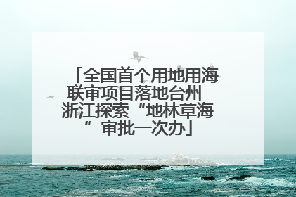 全国首个用地用海联审项目落地台州 浙江探索“地林草海”审批一次办