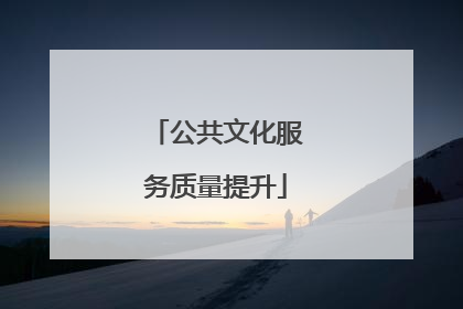 公共文化服务质量提升