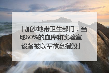 加沙地带卫生部门：当地60%的血库和实验室设备被以军故意摧毁