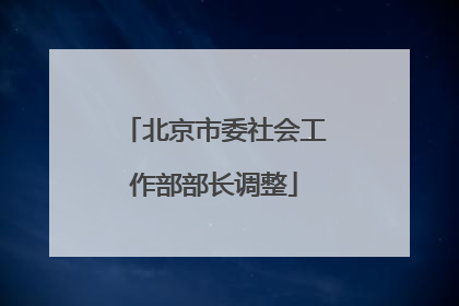 北京市委社会工作部部长调整