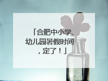 合肥中小学、幼儿园暑假时间，定了！