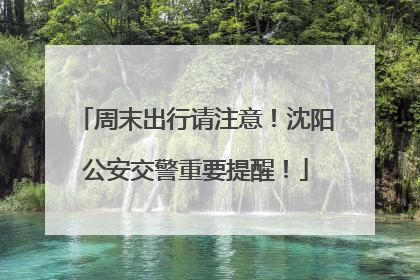 周末出行请注意！沈阳公安交警重要提醒！