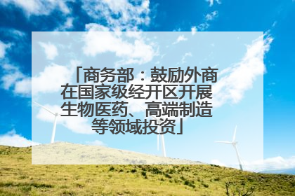 商务部：鼓励外商在国家级经开区开展生物医药、高端制造等领域投资