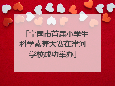 宁国市首届小学生科学素养大赛在津河学校成功举办