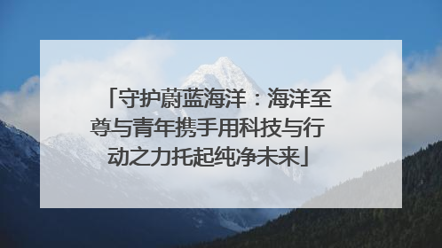 守护蔚蓝海洋：海洋至尊与青年携手用科技与行动之力托起纯净未来