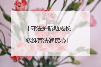 守法护航助成长 多维普法润民心