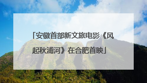 安徽首部新文旅电影《风起秋浦河》在合肥首映