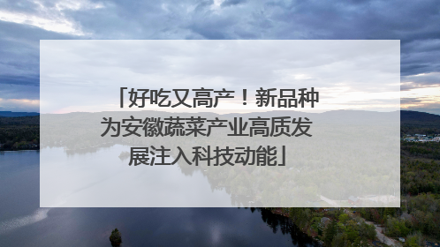 好吃又高产！新品种为安徽蔬菜产业高质发展注入科技动能