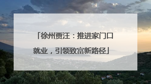 徐州贾汪：推进家门口就业，引领致富新路径