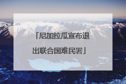 尼加拉瓜宣布退出联合国难民署