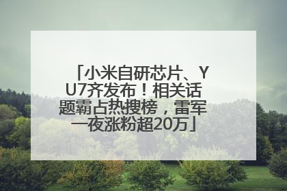 小米自研芯片、YU7齐发布！相关话题霸占热搜榜，雷军一夜涨粉超20万