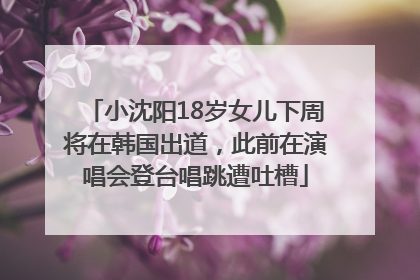 小沈阳18岁女儿下周将在韩国出道，此前在演唱会登台唱跳遭吐槽