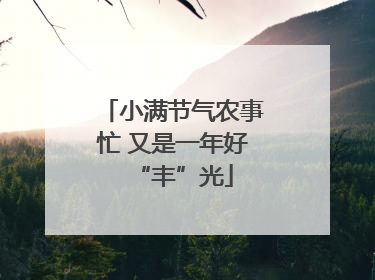 小满节气农事忙 又是一年好“丰”光
