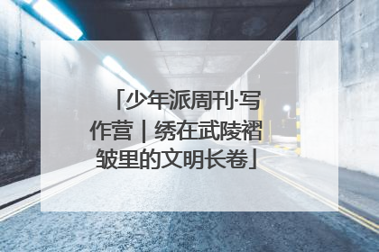 少年派周刊·写作营｜绣在武陵褶皱里的文明长卷