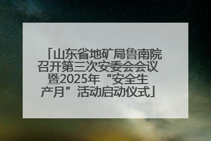 山东省地矿局鲁南院召开第三次安委会会议暨2025年“安全生产月”活动启动仪式