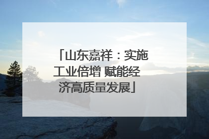 山东嘉祥：实施工业倍增 赋能经济高质量发展