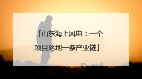 山东海上风电：一个项目落地一条产业链