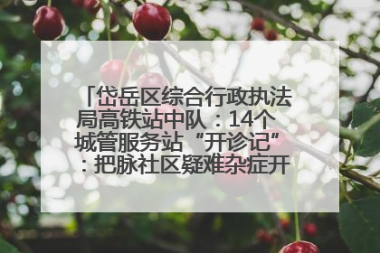 岱岳区综合行政执法局高铁站中队：14个城管服务站“开诊记”：把脉社区疑难杂症开出治理良方