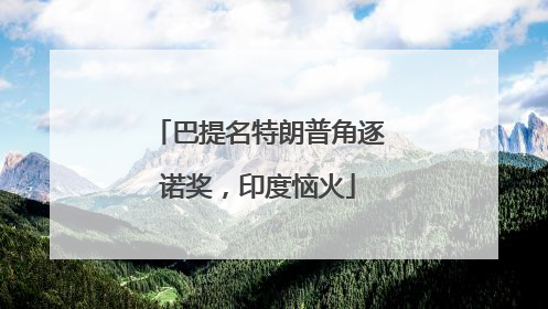 巴提名特朗普角逐诺奖，印度恼火