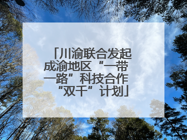 川渝联合发起成渝地区“一带一路”科技合作“双千”计划
