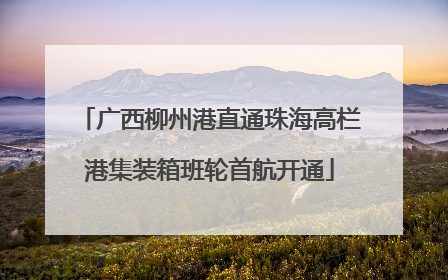 广西柳州港直通珠海高栏港集装箱班轮首航开通