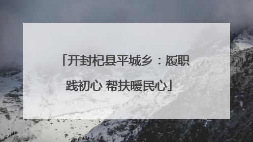 开封杞县平城乡：履职践初心 帮扶暖民心