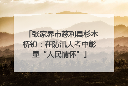 张家界市慈利县杉木桥镇：在防汛大考中彰显“人民情怀”