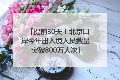 提前30天！北京口岸今年出入境人员数量突破800万人次