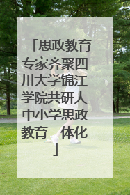 思政教育专家齐聚四川大学锦江学院共研大中小学思政教育一体化