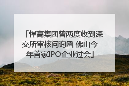 悍高集团曾两度收到深交所审核问询函 佛山今年首家IPO企业过会