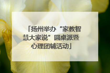扬州举办“家教智慧大家说”圆桌派暨心理团辅活动