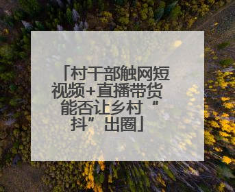 村干部触网短视频+直播带货 能否让乡村“抖”出圈