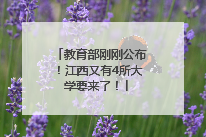 教育部刚刚公布！江西又有4所大学要来了！