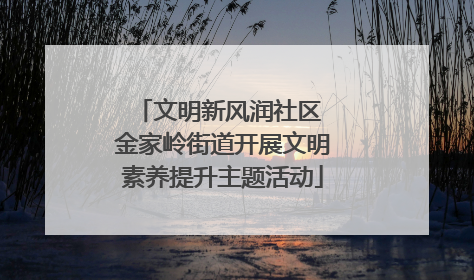 文明新风润社区 金家岭街道开展文明素养提升主题活动