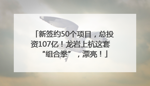 新签约50个项目，总投资107亿！龙岩上杭这套“组合拳”，漂亮！