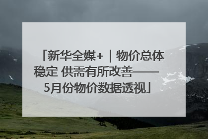 新华全媒+｜物价总体稳定 供需有所改善——5月份物价数据透视