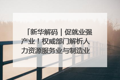 新华解码｜促就业强产业！权威部门解析人力资源服务业与制造业融合发展试点