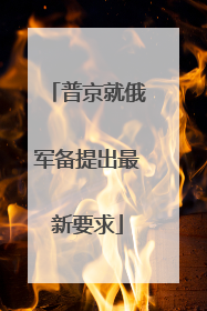 普京就俄军备提出最新要求
