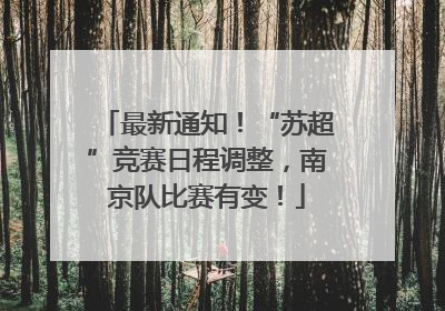 最新通知！“苏超”竞赛日程调整，南京队比赛有变！