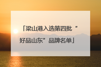 梁山港入选第四批“好品山东”品牌名单